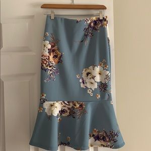 Baby Blue Floral Skirt